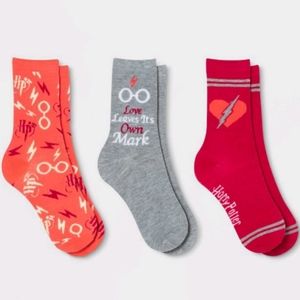 NIB Womans Harry Potter 3-pair Crew Socks Box Set